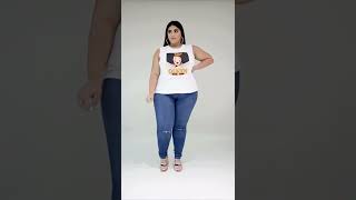 Plus Size Queen's Jeans \u0026 Top Fashion #Short-46