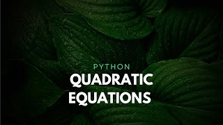 Quadratic Equations in Python Plot #python #rlanguagestatistics