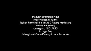 Parametric MIDI Improv with two notes and the ToyBox Piano Roll block
