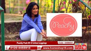 Homeshop18.com - Peachy Pack Of 8 Cotton Leggings