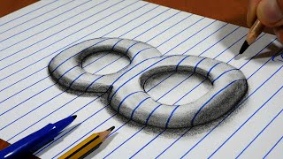 How to Draw Number 8   Drawing 3D    Art on Line Paper