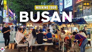 Busan KOREA - Night Walk in Nampodong, Pojangmacha Street to Yongdusan Park