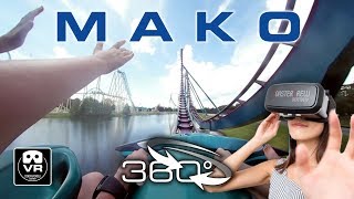 360° Mako Hyper VR Roller Coaster | VR360 onride POV | SeaWorld Orlando Achterbahn Montaña Rusa