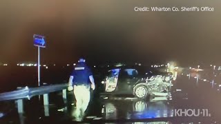 Big rig nearly hits Wharton County deputy on Highway 59 | Caught on video