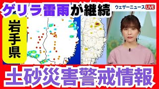 【土砂災害警戒情報】岩手県に発表 警戒レベル4相当