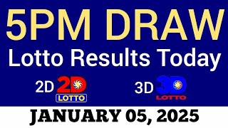 Lotto Result Today 5pm Draw January 5 2025 Swertres Ez2 PCSO Live Result