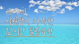 파도소리와 함께 듣는 힐링 피아노 연주 12시간 [ 광고없음 / 수면음악 / 바다음악 / 스트레스 해소 ]