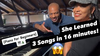 Beginner Plays Piano for the First Time | Piano Lessons Day 1