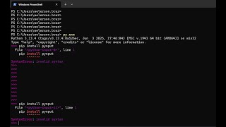 SyntaxError: invalid syntax (Erro pip install no Python)