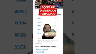 AÇÕES DE DIVIDENDOS PARA MAIO lista Infomoney #dividendos #acoesdedividendos #petr4 #vale3 #bbas3