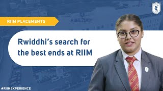 RIIM Pune | Rwiddhi’s search for the best ends at RIIM | #RIIMExperience