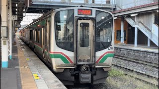 JR東日本E721系0番台ｾﾝP-14編成＋P-12編成（指定席組み込み車）が郡山駅2番線を磐越西線快速あいづ3号会津若松行きとして発車する動画（2024.10.12）