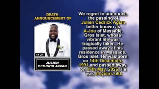 Julien Cedrick Agian ~ Short Obituary