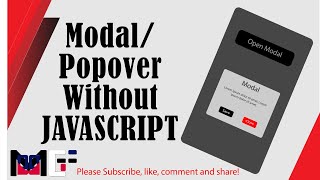2022 MODAL/POPUP WITH PURE CSS AND HTML | NO JAVASCRIPT