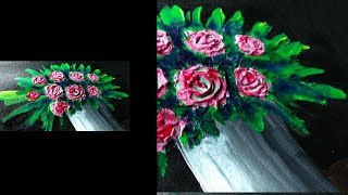 Simple Flower Vase Abstract Painting for beginners / Art Hub / Flowers/ Rose  #paintingtutorial #60