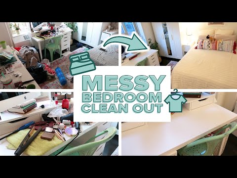 CLEAN WITH ME: Messy Bedroom Clean Out CLEAN WITH ME: Messy Bedroom Clean Out