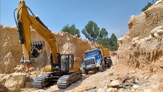 Canyons Construction Site | Kabolite Cat 336 and Bruder RC Mack Truck | Cars Trucks 4 Fun