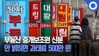 부동산 중개보조원 신분 안 밝히면 과태료 500만 원 / OBS 뉴스