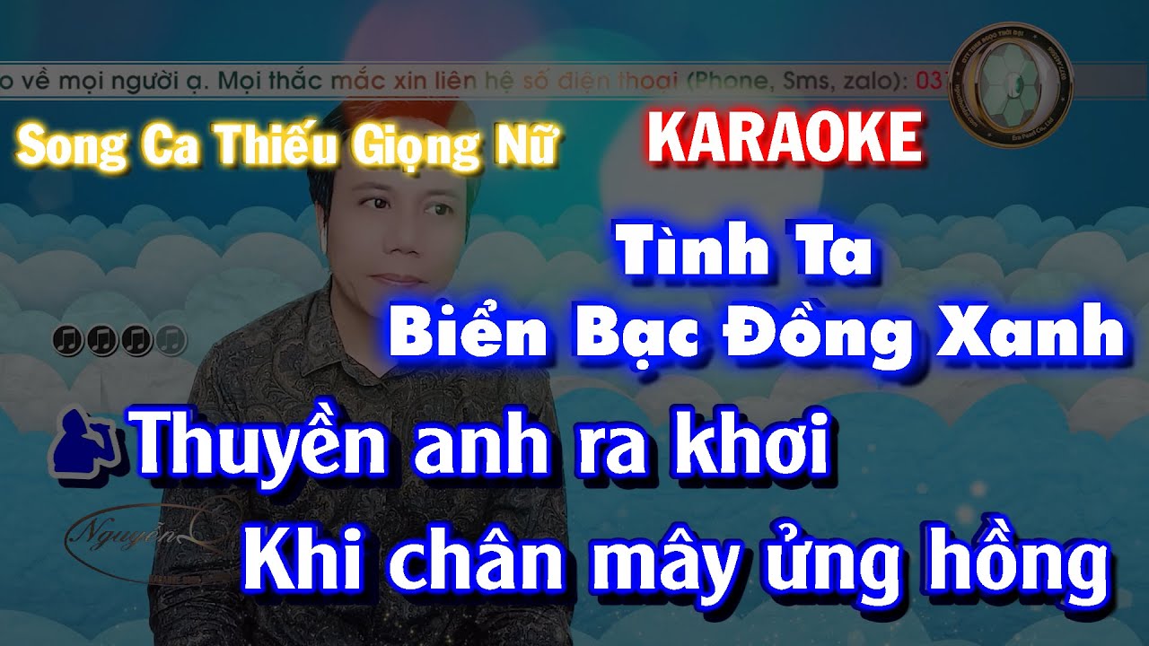 Karaoke Song Ca Thiếu Giọng Nữ | Tình Ta Biển Bạc Đồng Xanh | Song Ca ...