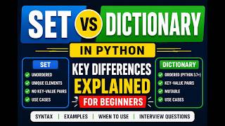 Python Data Structures: Set vs Dictionary Explained Simply | Difference - Set & Dictionary in Python