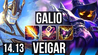 GALIO vs VEIGAR (MID) | 71% winrate, 10/2/10, Godlike | VN Grandmaster | 14.13