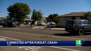 2 arrested after pursuit in Stockton ended in Lodi crash