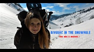 Winter bivouac ❄️The most extreme night in the snow hole 🌨️ Vanessa solo tour in the Alps