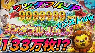 【メダルゲーム】アニマロッタ5でワンダフルJP133万！！！【アニマロッタ5】