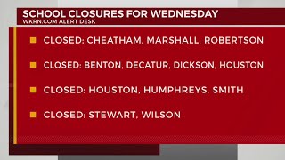 School closures for Wednesday