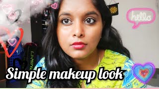 simple makeup look/basic makeup tutorial/ఎవరైనా మేకప్ చేసుకోండి ఇలా సింపుల్ గా తక్కువ ప్రొడక్ట్స్ తో