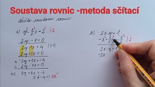 Soustava rovnic - procvičování 5 (metoda sčítací)