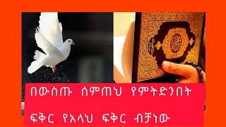 💚 በውስጡ ሰምጠህ የምትድንበት ፍቅር የአላህ ፍቅር ብቻ ነው ።