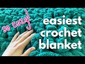 How To Crochet A Throw Blanket With Chunky Yarn (EASY BEGINNER TUTORIAL!)