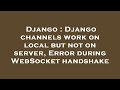 Django : Django channels work on local but not on server, Error during WebSocket handshake