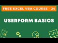 Free Excel VBA Course #24 - Userform Basics in Excel VBA