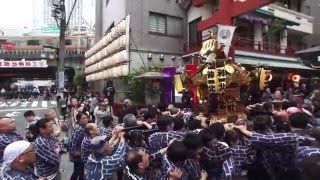 平成28年 三崎稲荷神社 例大祭 町会神輿連合宮入渡御。