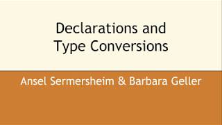 Declarations and Type Conversions