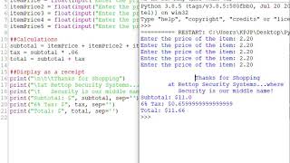 Using \n\t & format() in Python - Part 1 (total purchase)