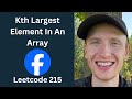 Kth Largest Element in an Array - Leetcode 215 - Heaps (Python)