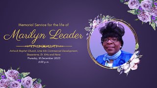 Memorial Service for Marilyn Leader