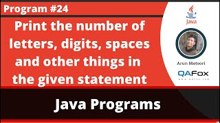 Java program to print number of letters, digits, spaces and other things in the inputted statement