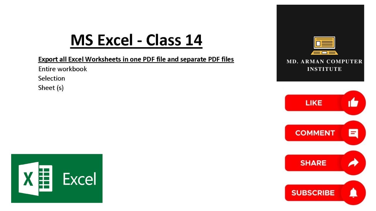 Ms Excel Export All Excel Worksheets In One Pdf File And Separate Pdf