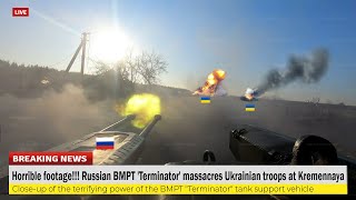 Horrible footage (Jun 03) Russian BMPT 'Terminator' massacres Ukrainian troops at Kremennaya