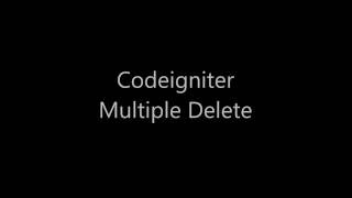 Codeigniter Multiple Delete