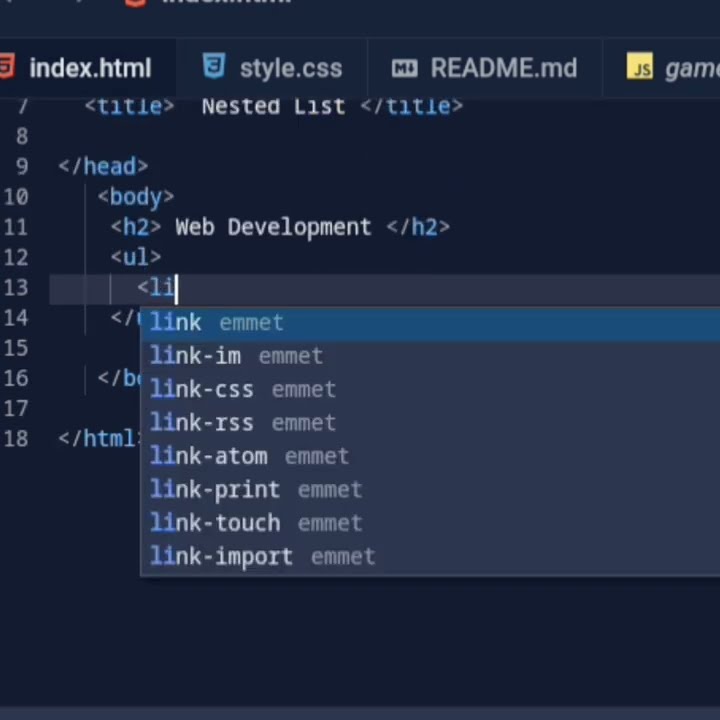 Use Of Nested Div And Nested List Tag In Html Coding Youtube
