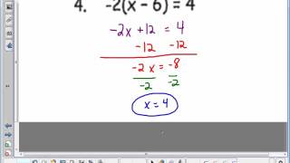 Math 8 Multi step equations notes
