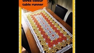 How to crochet three colour table runner