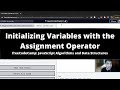 Initializing Variables with the Assignment Operator (Basic JavaScript) freeCodeCamp tutorial