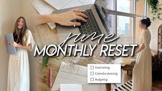 JUNE MONTHLY RESET | setting new goals, budgeting, notion planning, & organizing my calendars!
