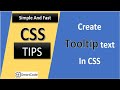 How To Create Tooltip Using CSS | CSS tips and tricks | #SmartCode